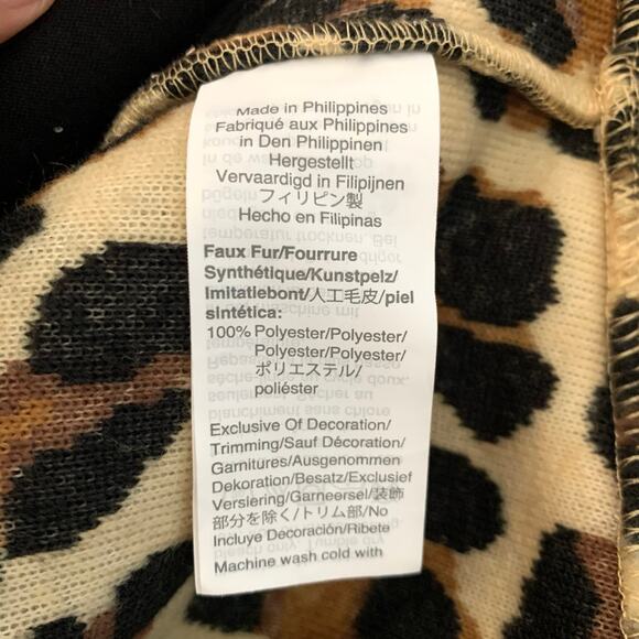 J. Crew Snap-Collar Sherpa Sweatshirt in Leopard Size Medium - Picture 10 of 10